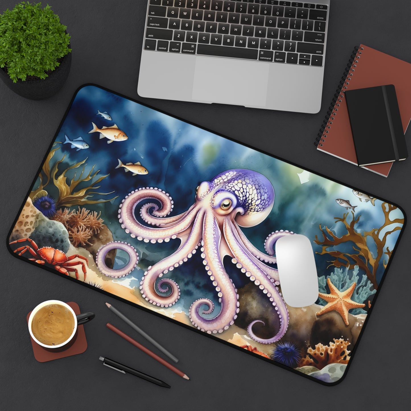Octopus Underwater Desk Mat — Ocean Sea Life Mouse Pad