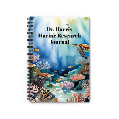 Marine Research Journal Spiral Notebook — Personalized Dr. Harris Ocean Field Notebook