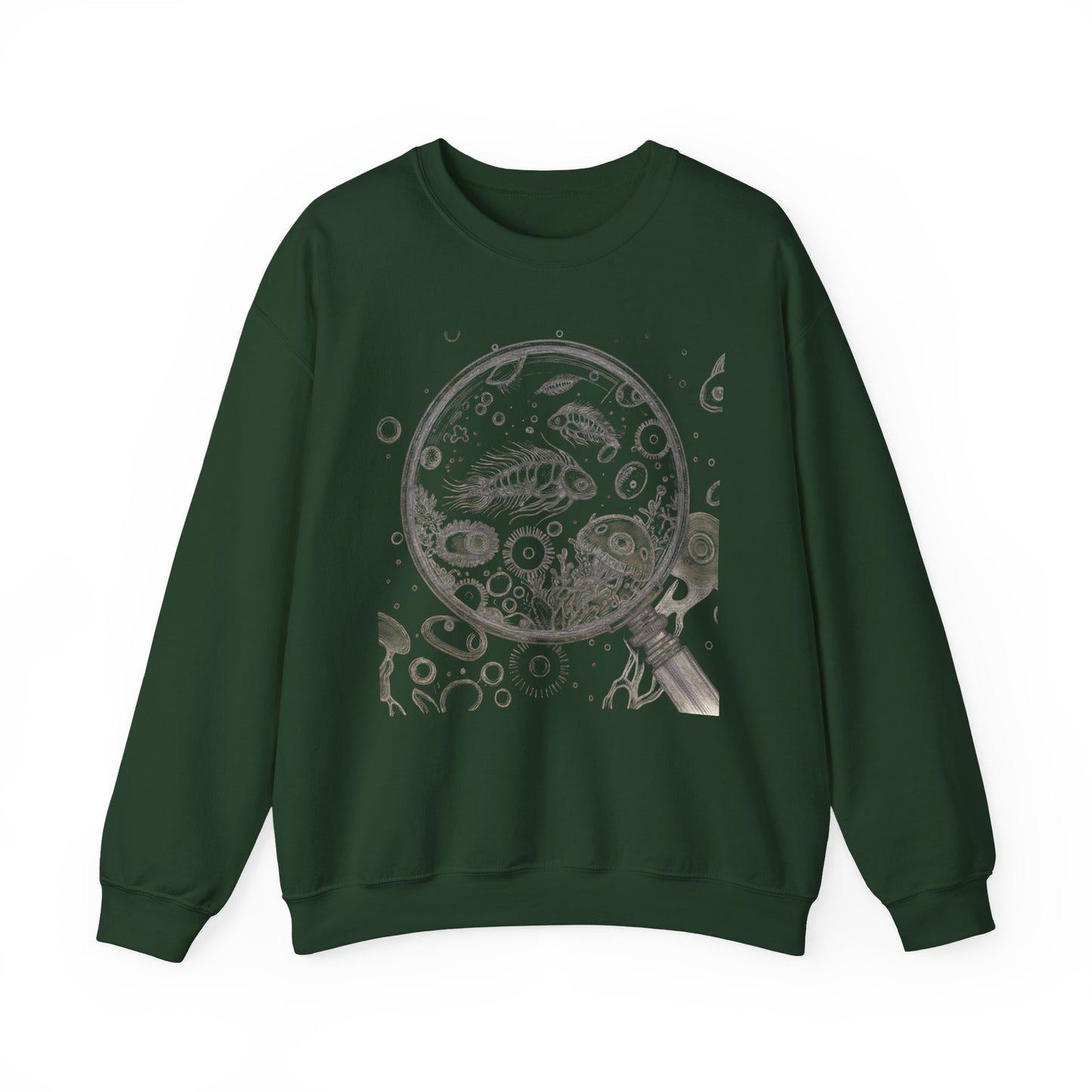 Microscope Lens with Microorganisms Sweatshirt | Marine Biology Tee
