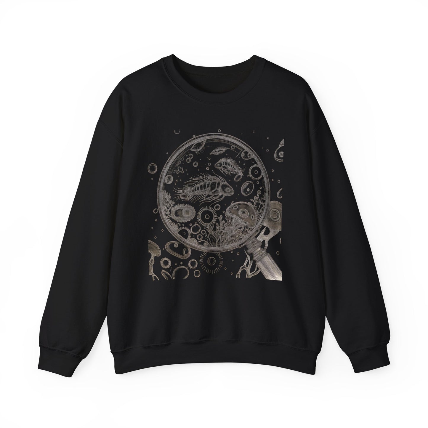 Microscope Lens with Microorganisms Sweatshirt | Marine Biology Tee
