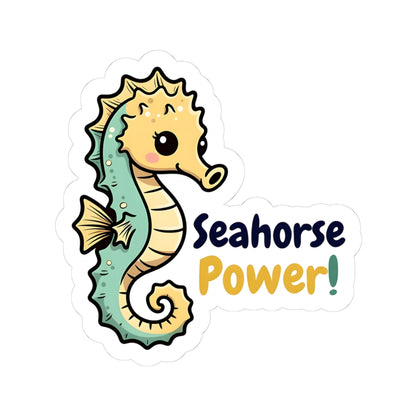 Seahorse Power! Cute Kiss-Cut Sticker — Waterproof Ocean Animal Decal