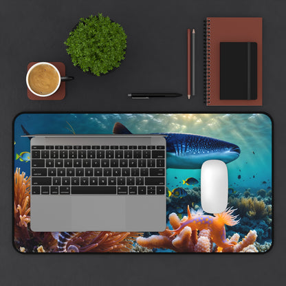 Underwater Reef Desk Mat — Whale Shark & Seahorse Ocean Desk Mat