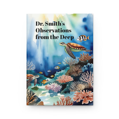 Personalized Hardcover Journal — "Observations from the Deep" Ocean Lovers Notebook