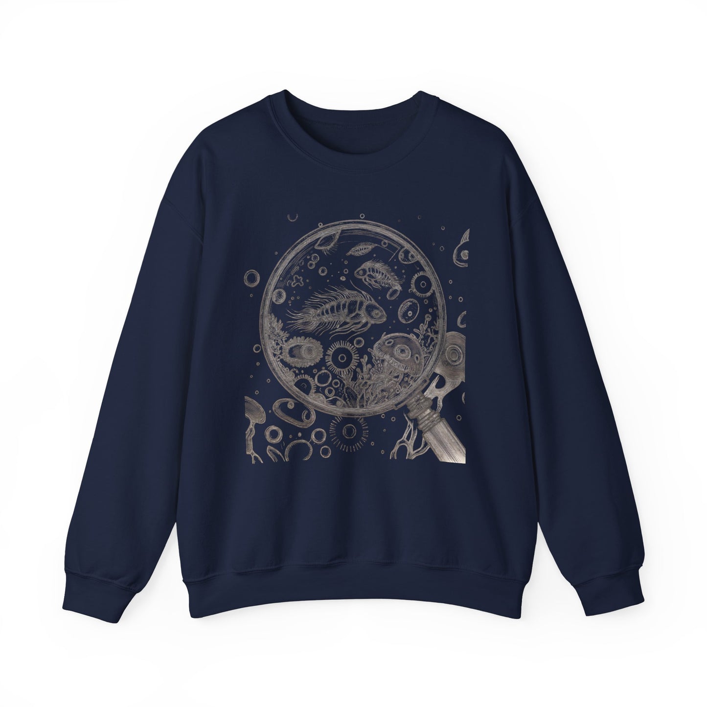 Microscope Lens with Microorganisms Sweatshirt | Marine Biology Tee
