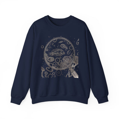 Microscope Lens with Microorganisms Sweatshirt | Marine Biology Tee