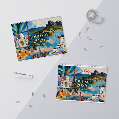 Tourism Wall Art Calendar 2026 | Wall Calendar, Monthly Illustrated Destinations