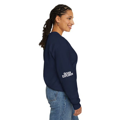 Ocean Microbe Crewneck Sweatshirt — Marine Life Water Droplet Design