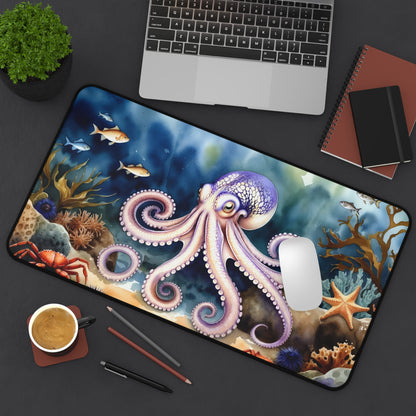 Octopus Underwater Desk Mat — Ocean Sea Life Mouse Pad