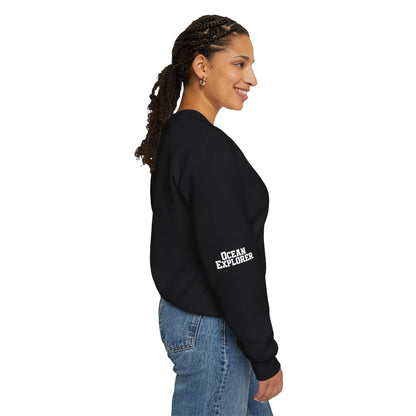 Ocean Microbe Crewneck Sweatshirt — Marine Life Water Droplet Design