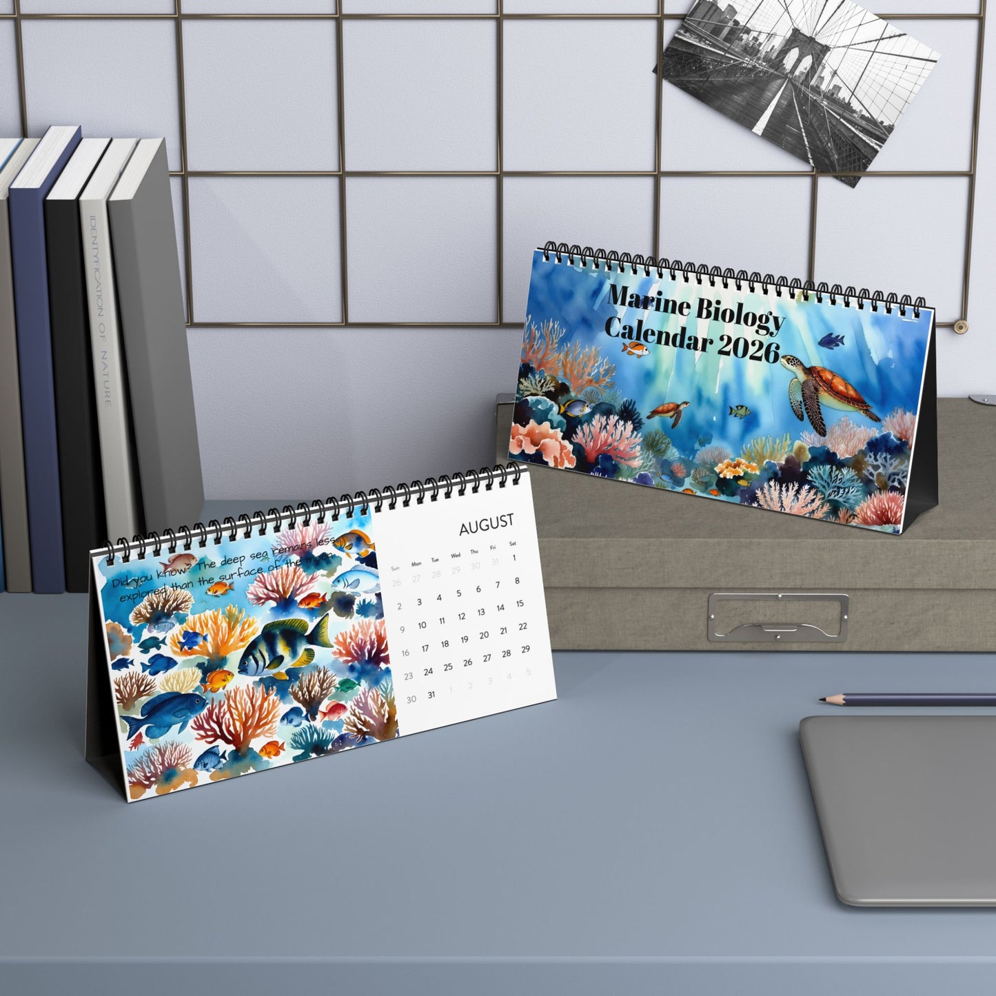 Marine Biology Desktop Calendar 2026 - Ocean-Inspired Monthly Planner