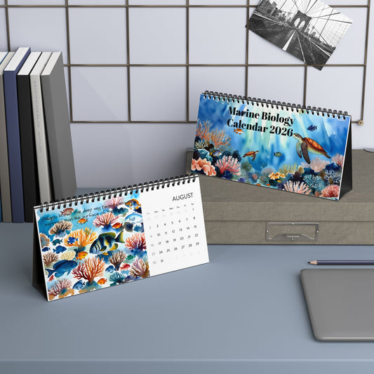 Marine Biology Desktop Calendar 2026 - Ocean-Inspired Monthly Planner
