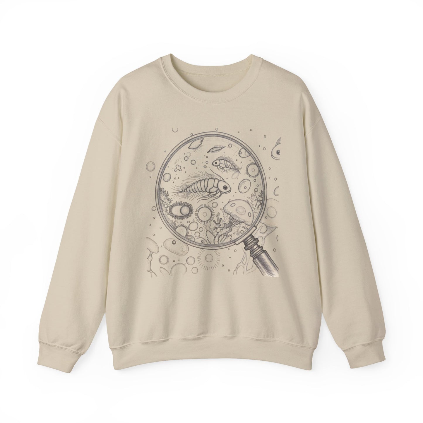 Microscope Lens with Microorganisms Sweatshirt | Marine Biology Tee