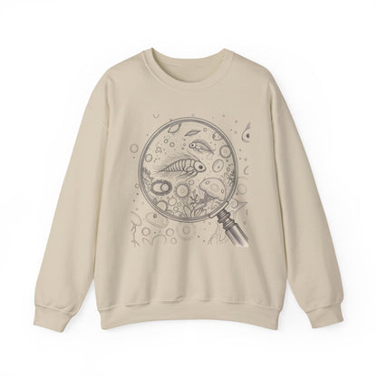 Microscope Lens with Microorganisms Sweatshirt | Marine Biology Tee