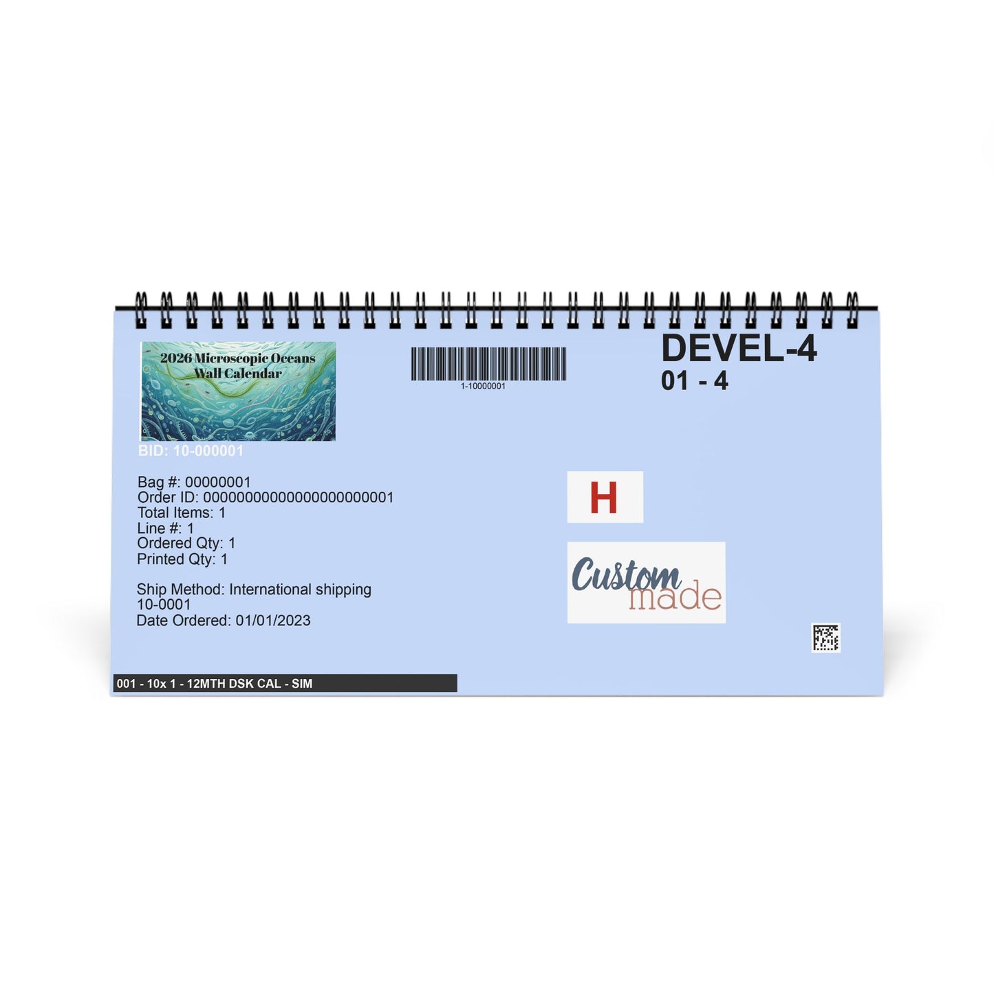 2026 Microscopic Oceans Desktop Calendar — Illustrated Science Desk Planner