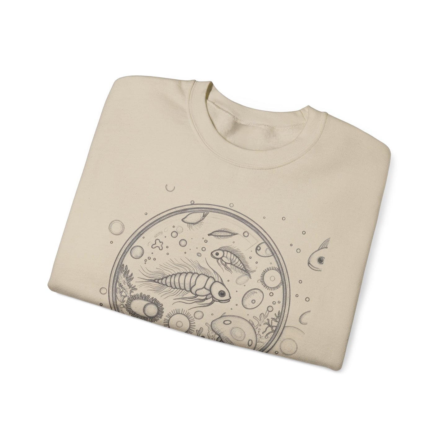 Microscope Lens with Microorganisms Sweatshirt | Marine Biology Tee