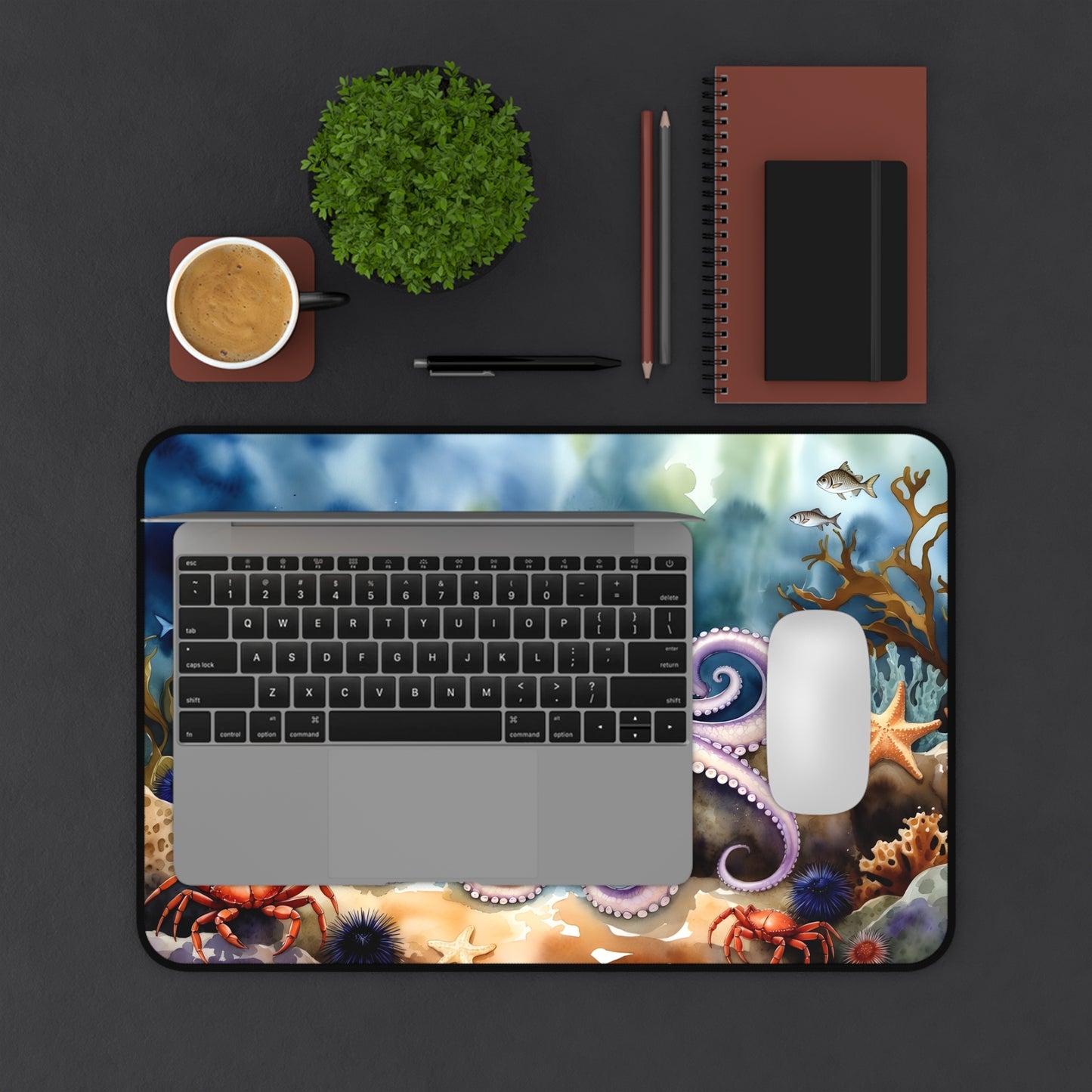 Octopus Underwater Desk Mat — Ocean Sea Life Mouse Pad