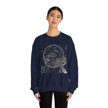 Microscope Lens with Microorganisms Sweatshirt | Marine Biology Tee