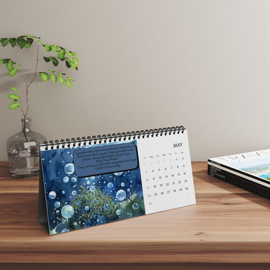 2026 Microscopic Oceans Desktop Calendar — Illustrated Science Desk Planner