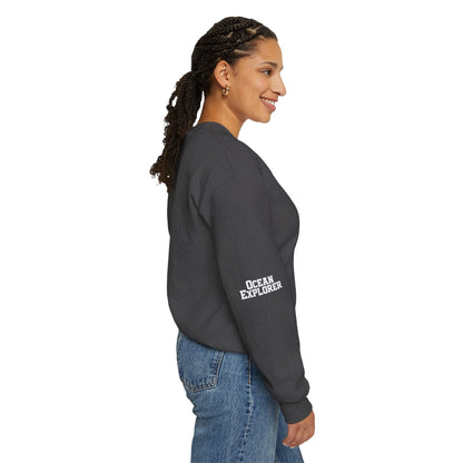 Ocean Microbe Crewneck Sweatshirt — Marine Life Water Droplet Design