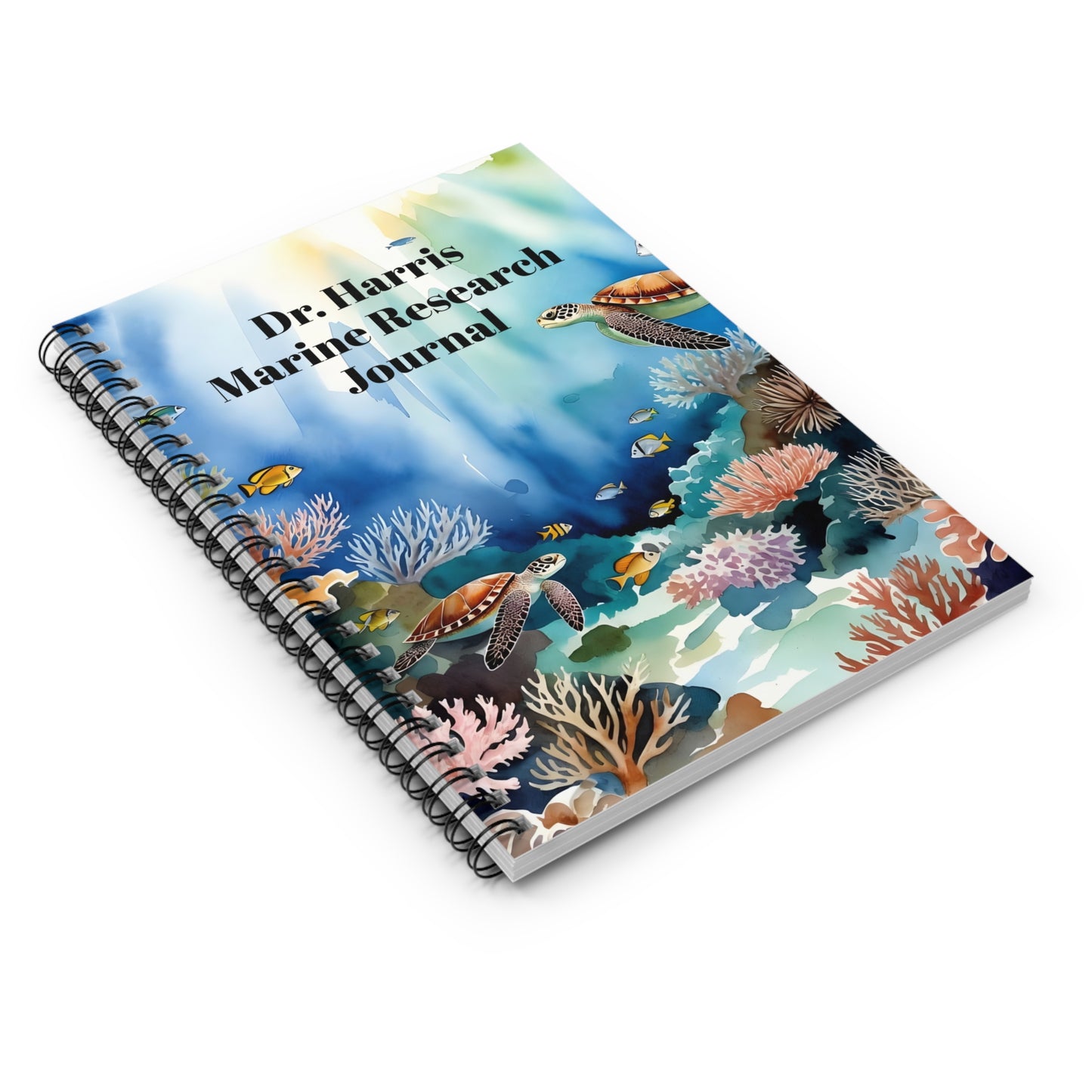 Marine Research Journal Spiral Notebook — Personalized Dr. Harris Ocean Field Notebook