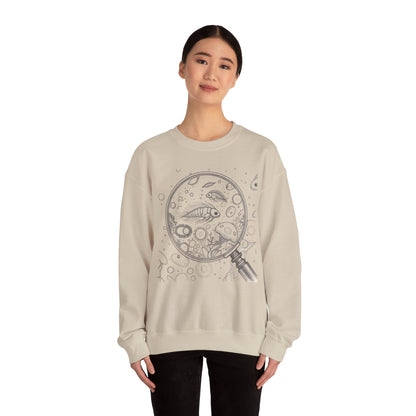 Microscope Lens with Microorganisms Sweatshirt | Marine Biology Tee
