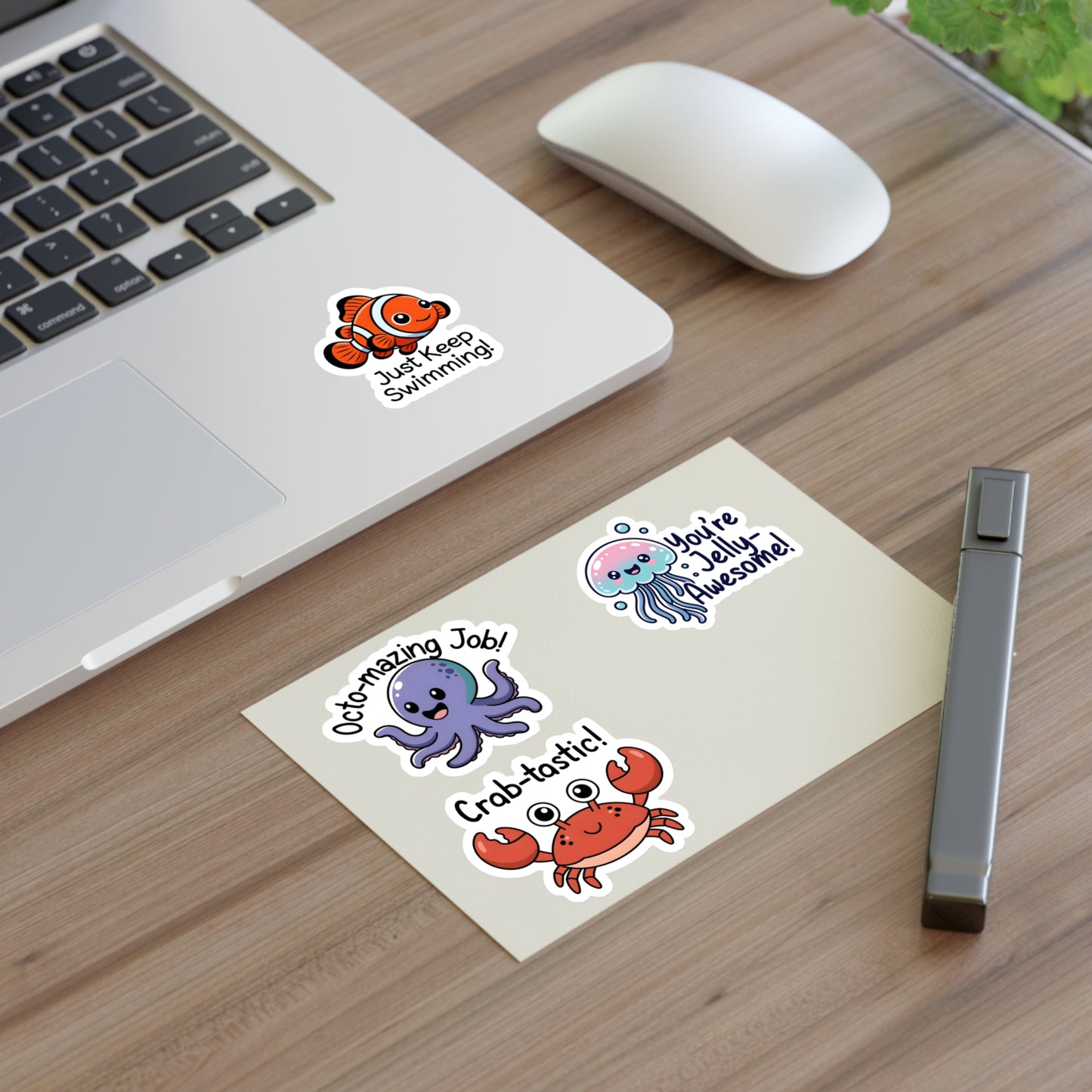 Sea Creature Puns Sticker Sheets, Ocean Animal Stickers | Cute Educational Decals