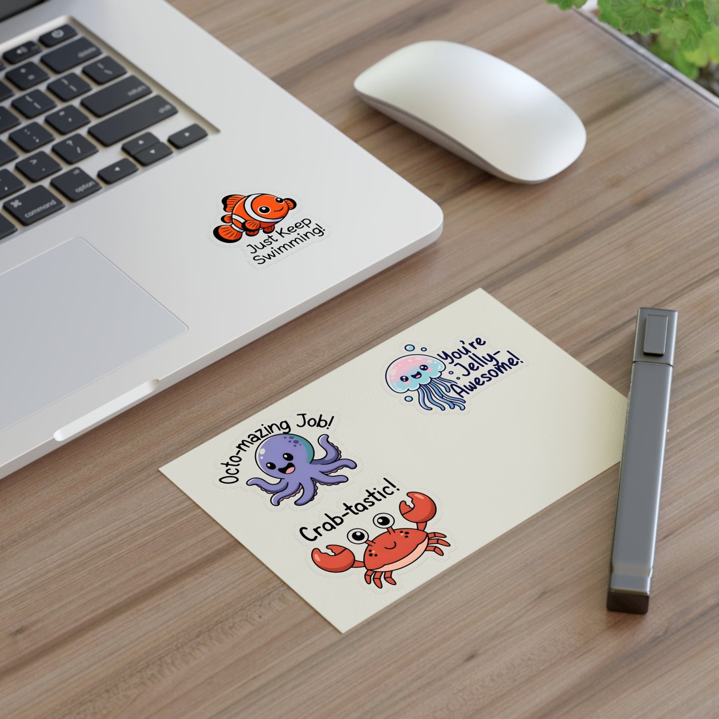 Sea Creature Puns Sticker Sheets, Ocean Animal Stickers | Cute Educational Decals