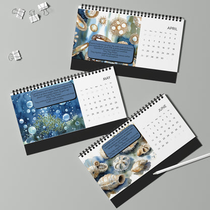 2026 Microscopic Oceans Desktop Calendar — Illustrated Science Desk Planner